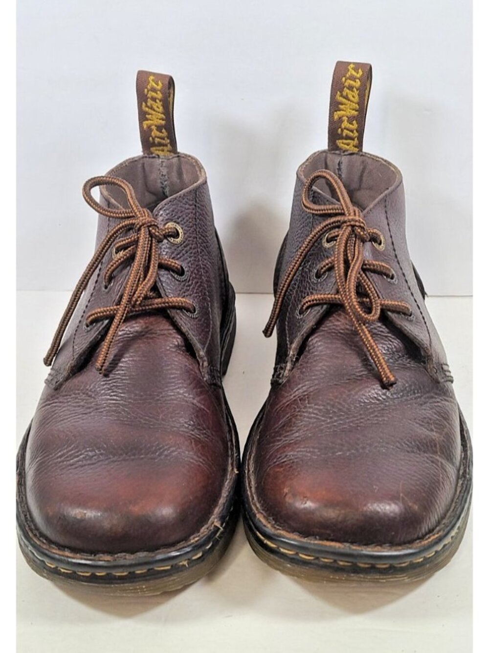 Dr Martens Brown Leather Chukka Boots Mens Lace Up AirWair Casual Shoes Size 9